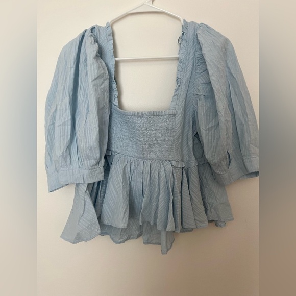 Free People Leave it to me top blue square neck - Picture 5 of 9